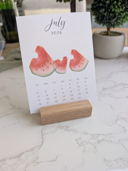 2026 Calendar | Jun-Dec | Desktop | Watercolor Design