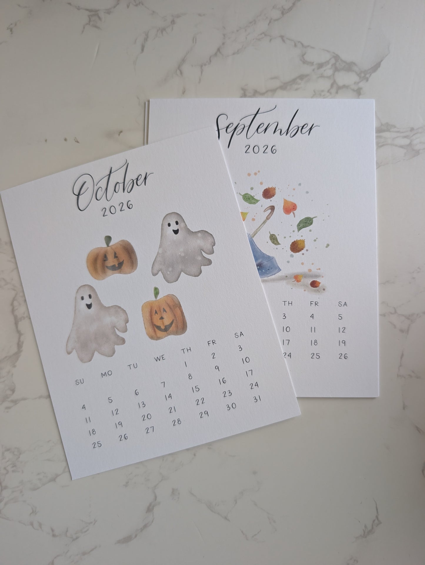 2026 Calendar | Jun-Dec | Desktop | Watercolor Design