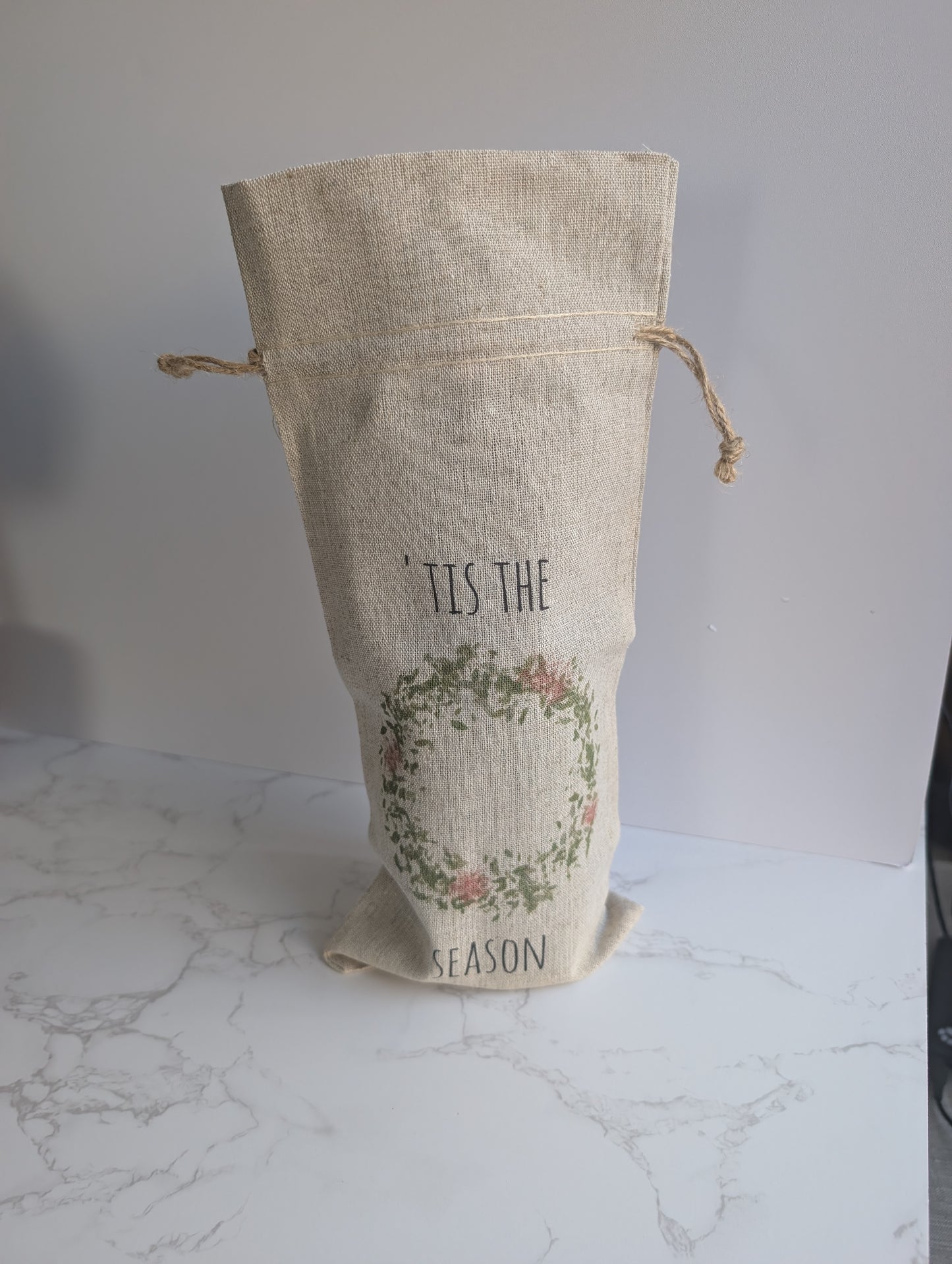 Wine Bag | Holiday Collection | Watercolor design | Linen