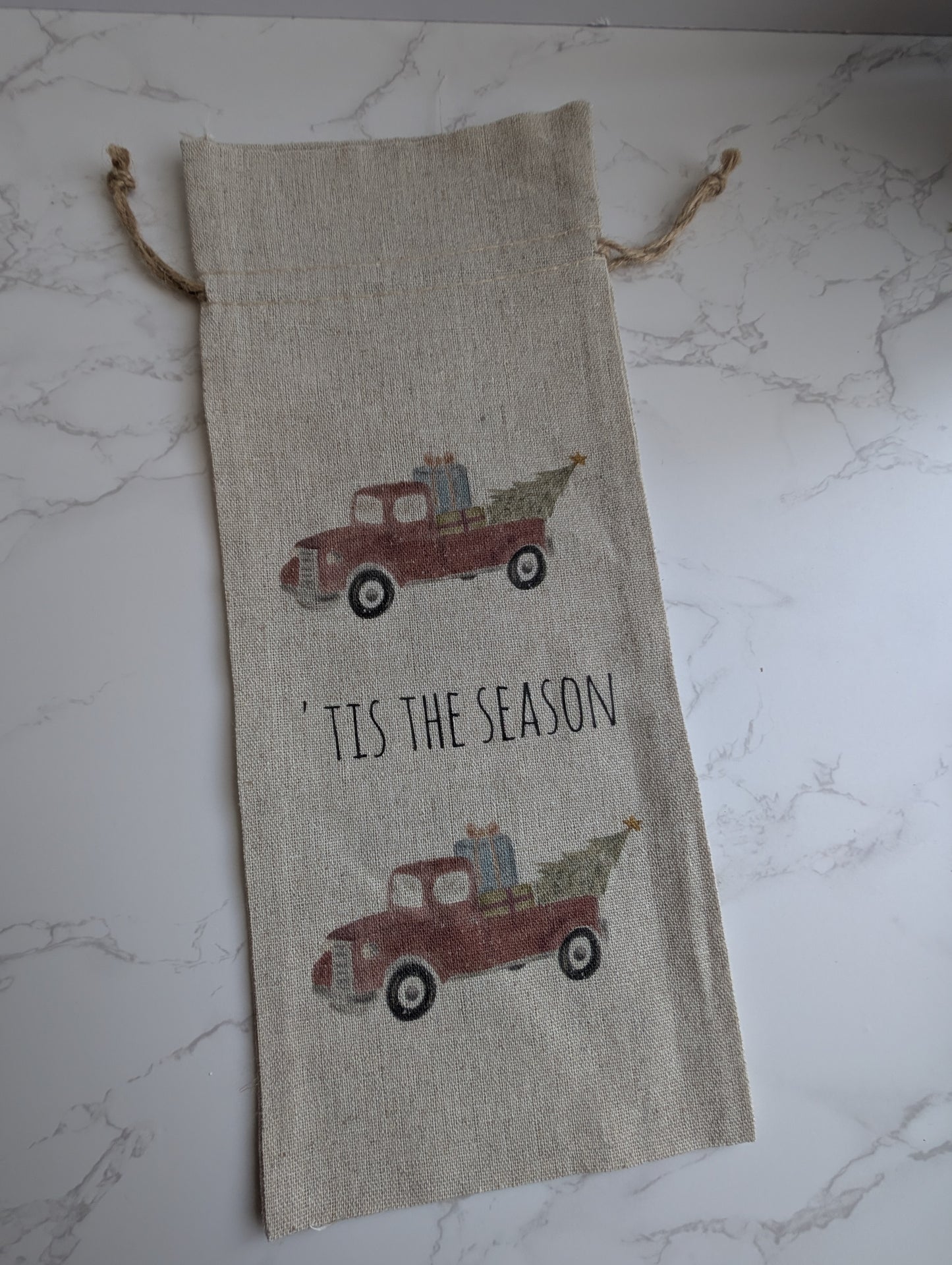 Wine Bag | Holiday Collection | Watercolor design | Linen