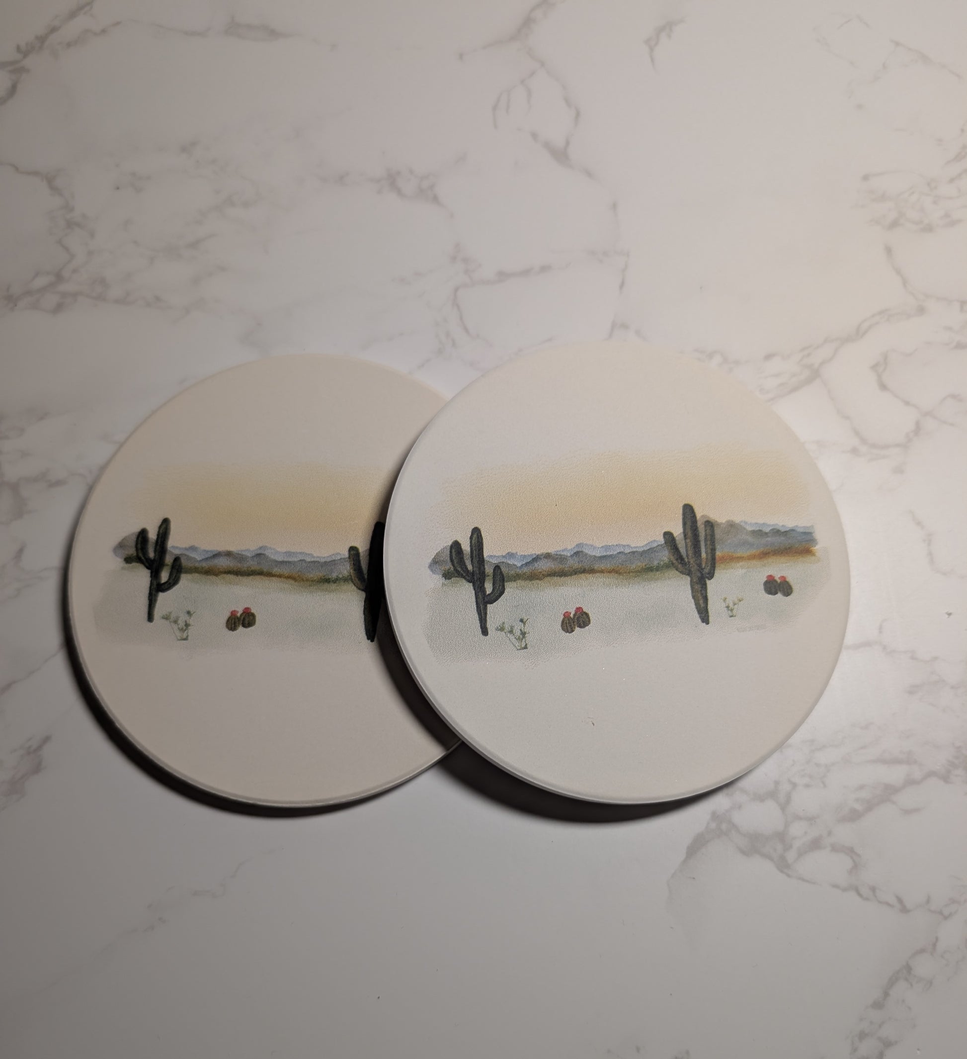 Coaster | Ceramic | Round | 2ct. | Watercolor