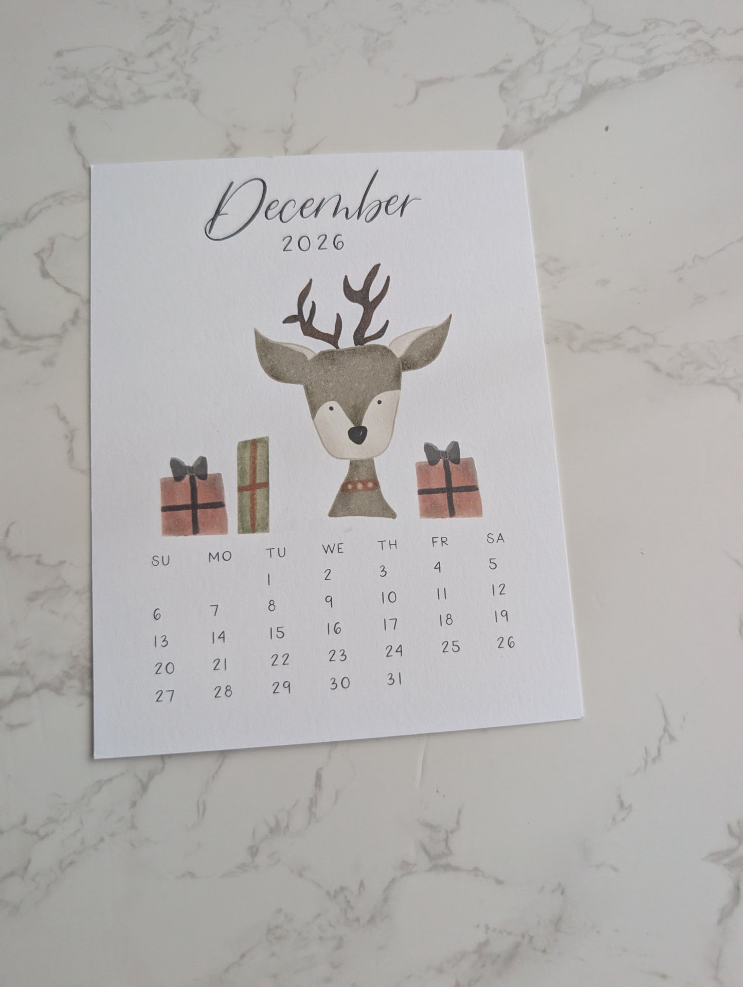 2026 Calendar | Jun-Dec | Desktop | Watercolor Design