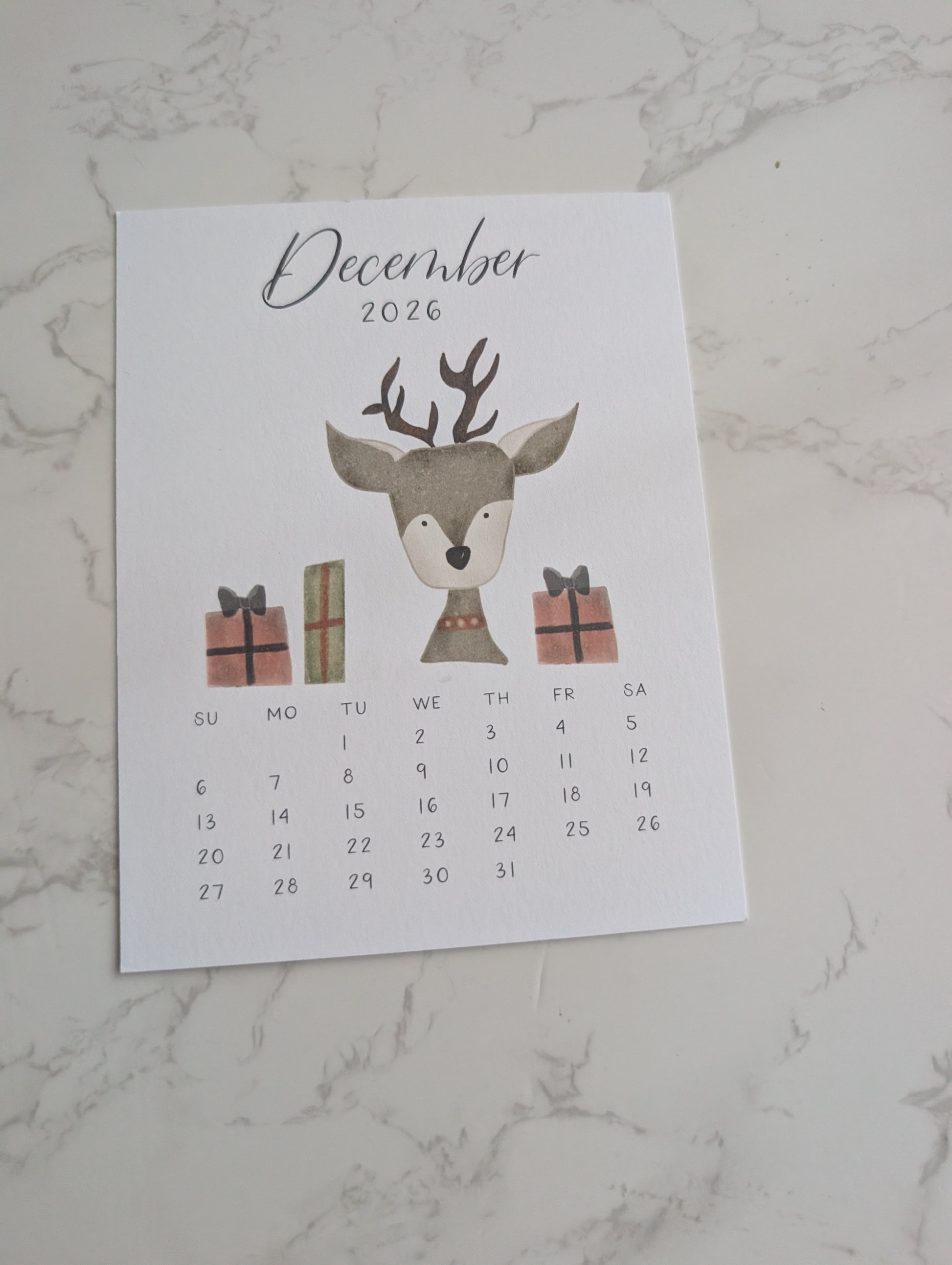 2026 Calendar | Jun-Dec | Desktop | Watercolor Design