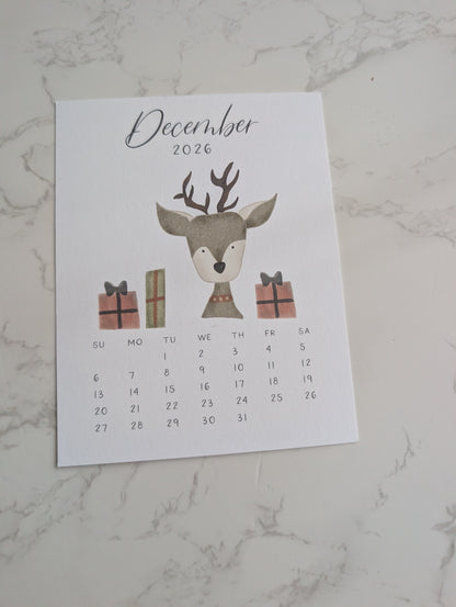 2026 Calendar | Jun-Dec | Desktop | Watercolor Design