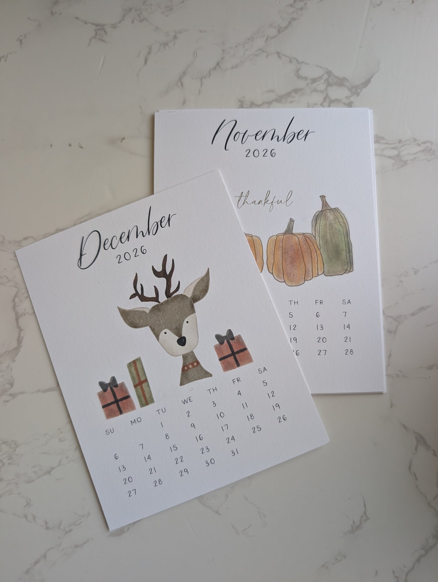 2026 Calendar | Jun-Dec | Desktop | Watercolor Design