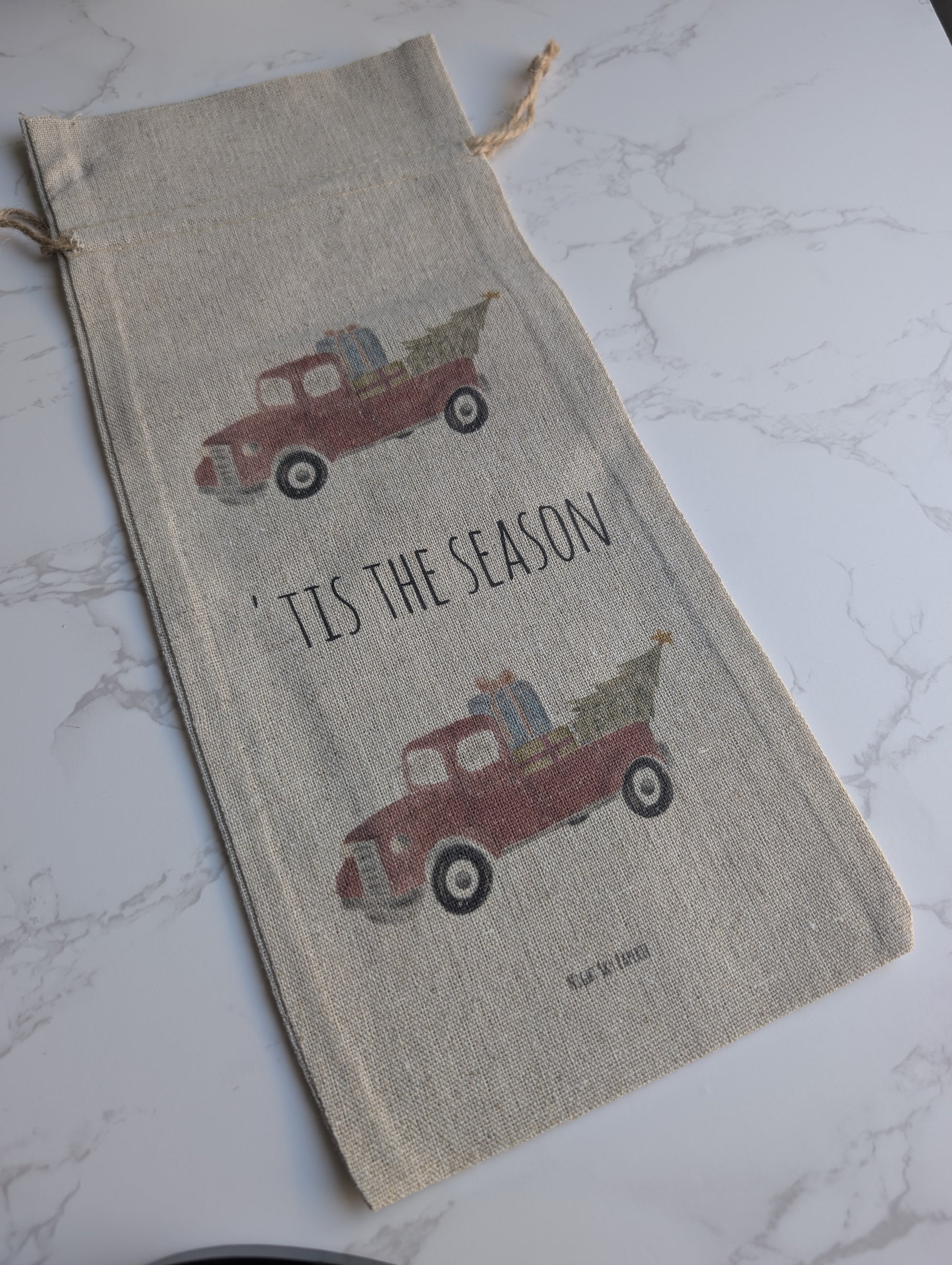 Wine Bag | Holiday Collection | Watercolor design | Linen