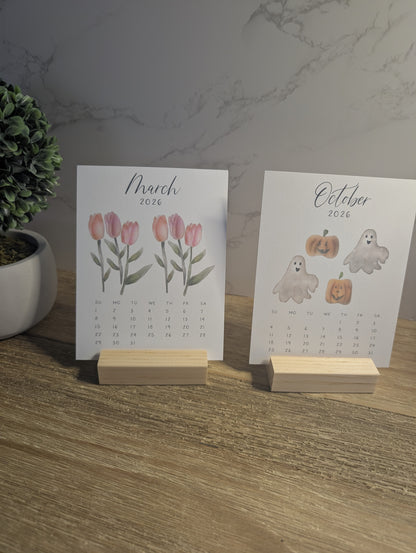 2026 Calendar | Desktop | Watercolor Design