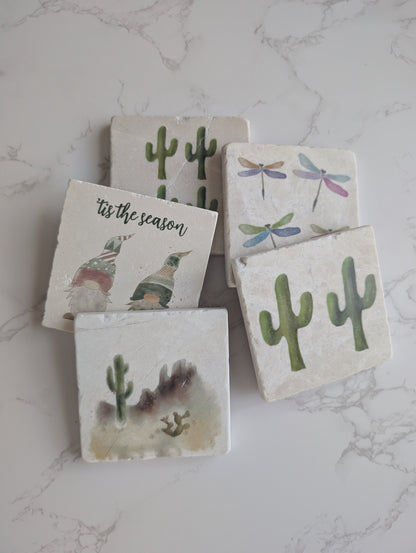 Trivet | Marble | Travertine | Square | 4 inch | One Qty