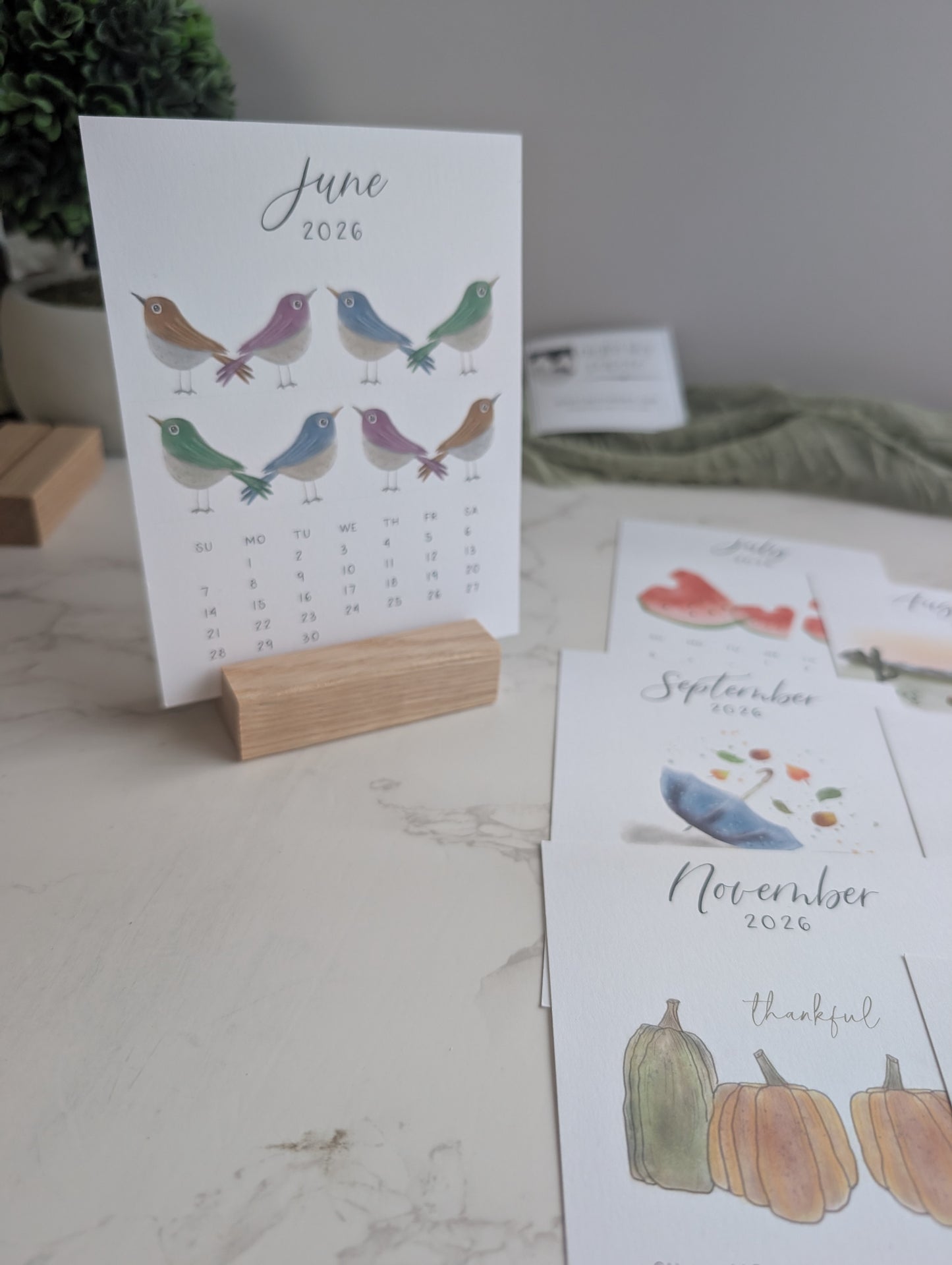 2026 Calendar | Jun-Dec | Desktop | Watercolor Design