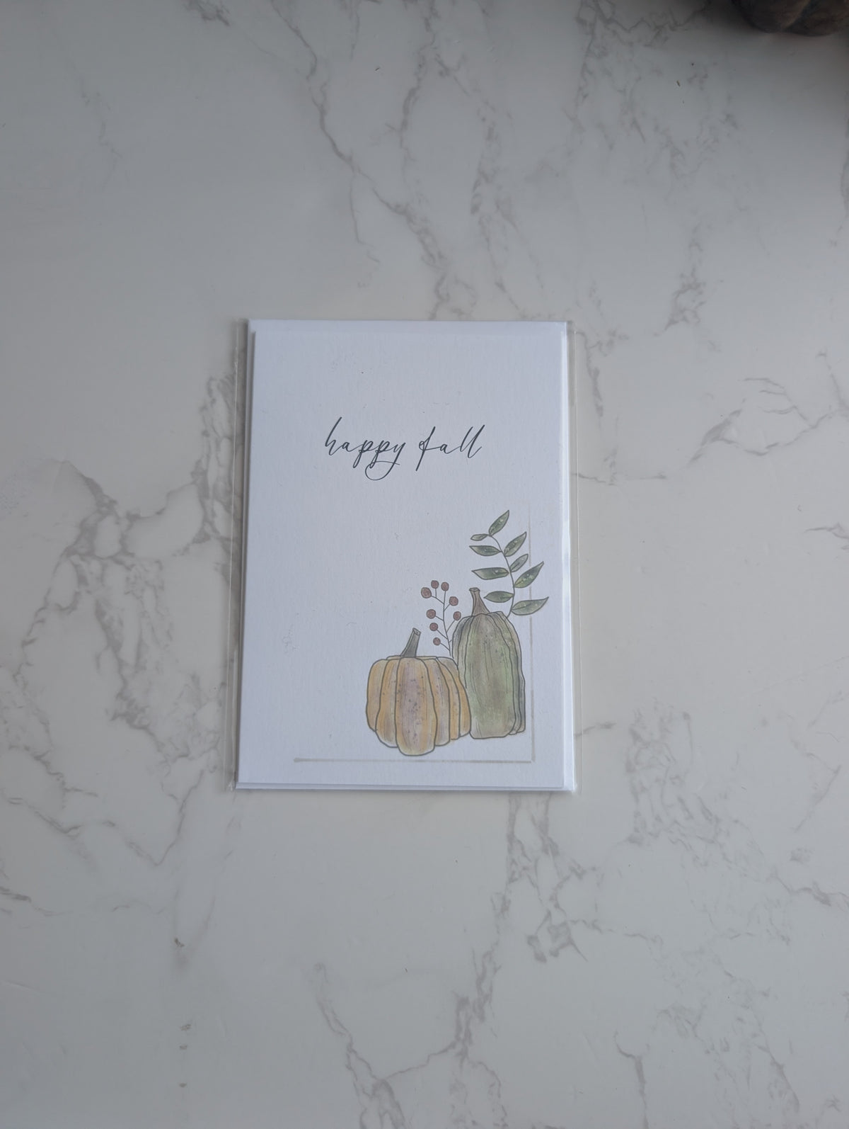 Fall Greeting Card, Thanksgiving Watercolor Card, Autumn Greeting Card