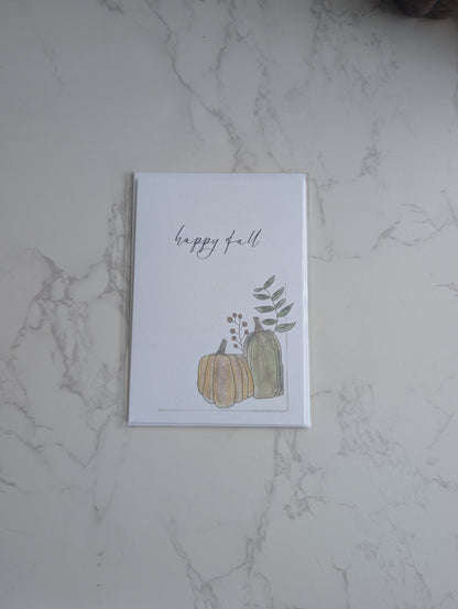 Fall Greeting Card, Thanksgiving Watercolor Card, Autumn Greeting Card