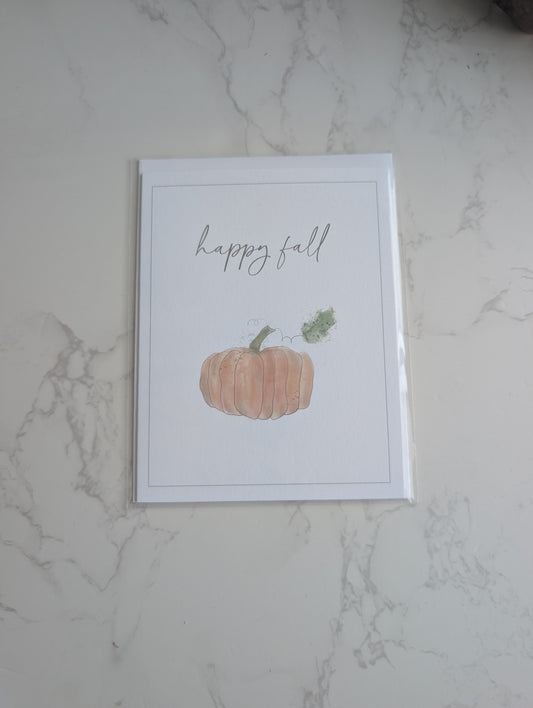 Fall Greeting Card, Thanksgiving Watercolor Card, Autumn Greeting Card