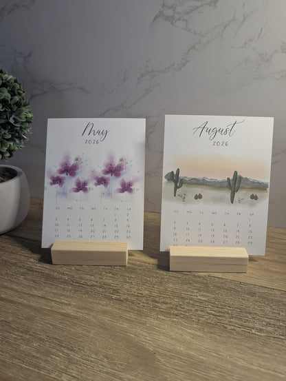 2026 Calendar | Desktop | Watercolor Design